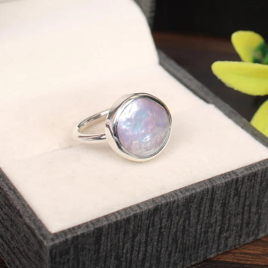 Baroque Pearl 92.5 Solid Silver Ring