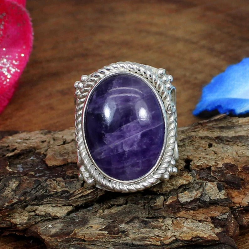 African Amethyst 92.5 Sterling Silver Ring