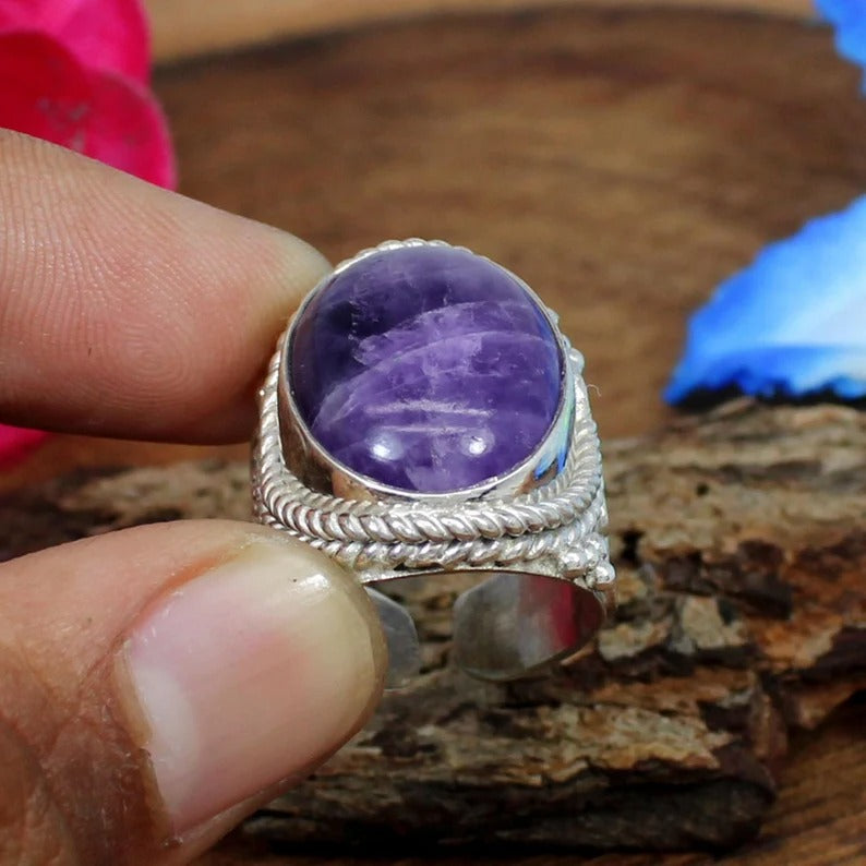 African Amethyst 92.5 Sterling Silver Ring