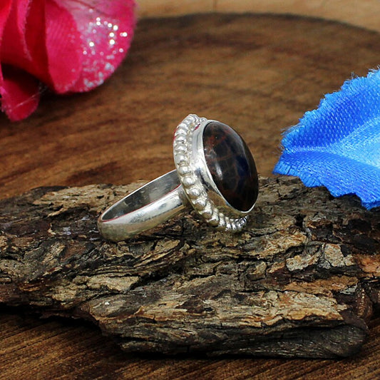 Mahogany Obsidian Gemstone Solid Silver Ring