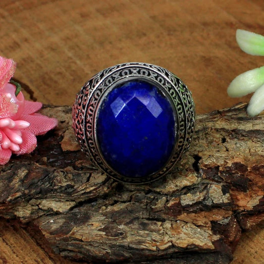 Lapis Lazuli Gemstone Solid Silver Ring