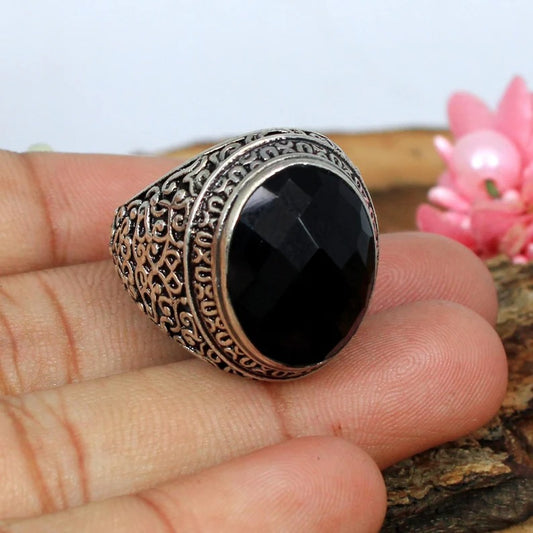 Black Onyx Gemstone 925 Sterling Silver Ring