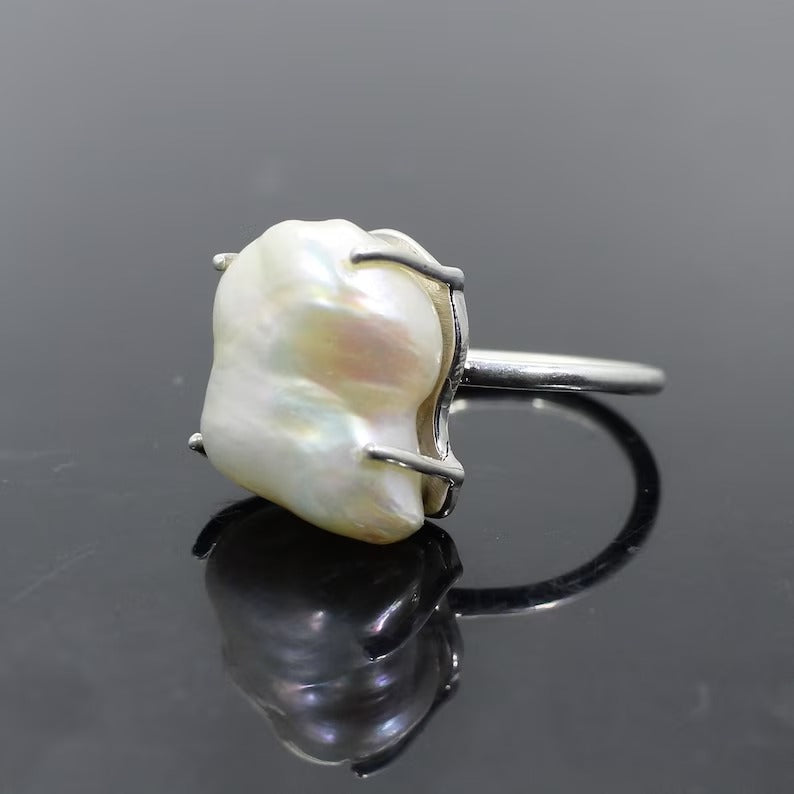 Baroque Pearl 92.5 Silver Ring