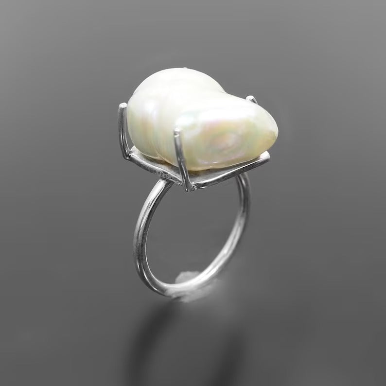 Baroque Pearl 92.5 Silver Ring