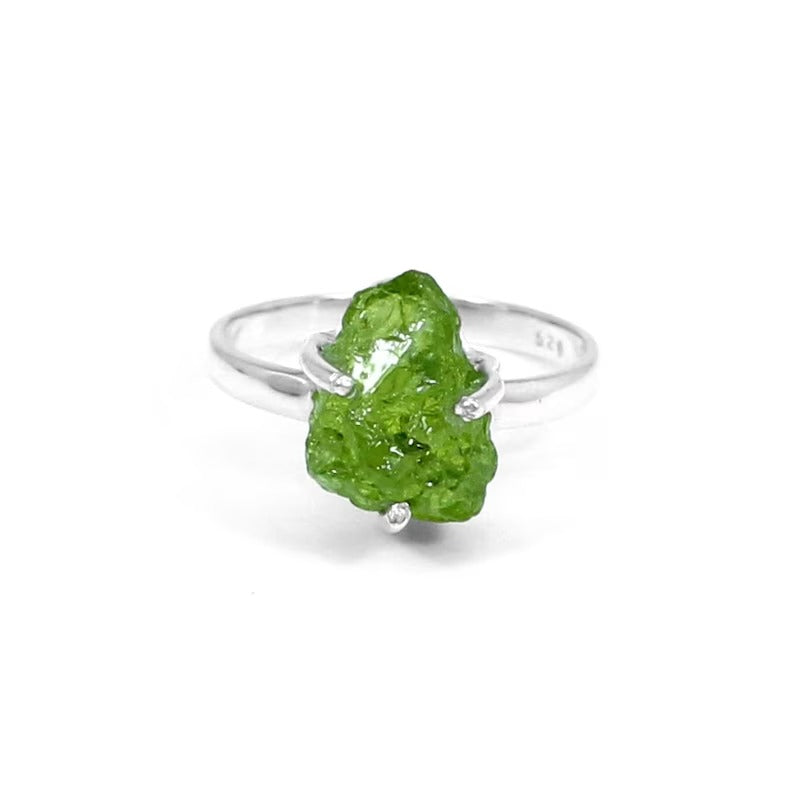 Peridot Gemstone Sterling Silver Ring