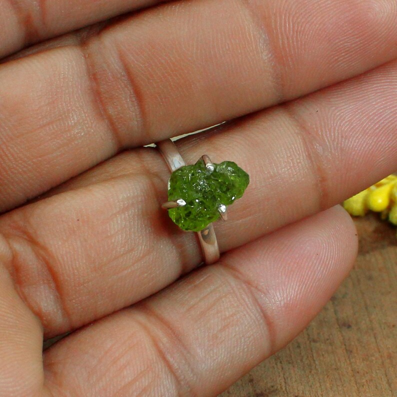 Peridot Gemstone Sterling Silver Ring