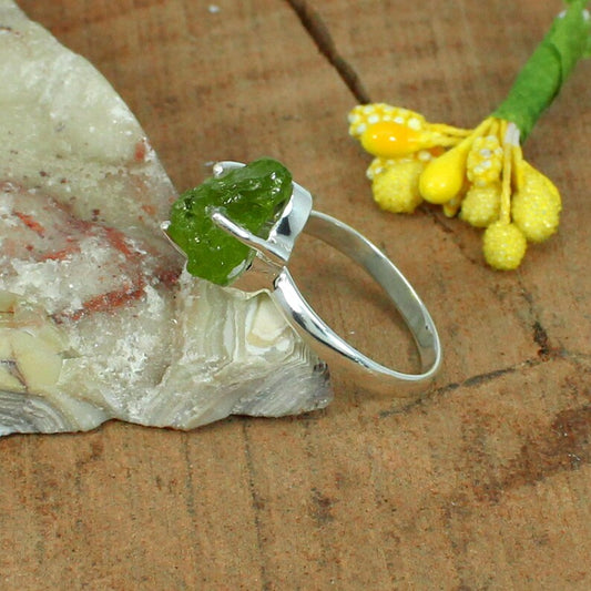 Peridot Gemstone Sterling Silver Ring