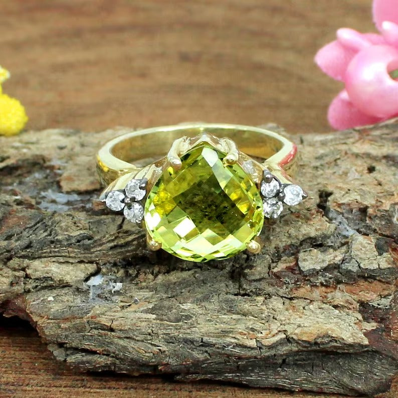 Lemon Quartz Gemstone 92.5 Sterling Silver Ring