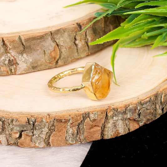 Natural Citrine Gemstone Sterling Silver Ring