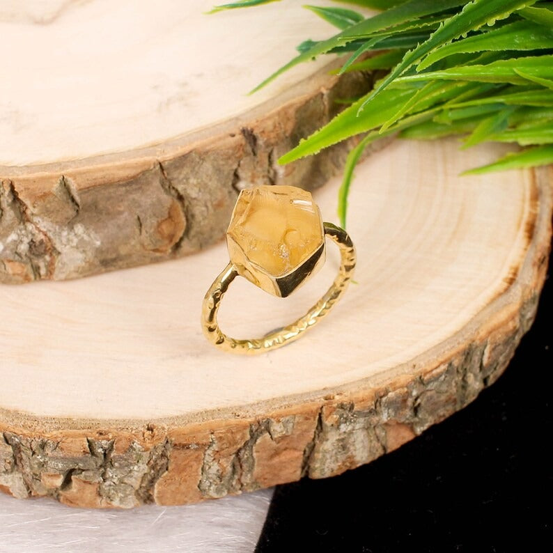 Natural Citrine Gemstone Sterling Silver Ring