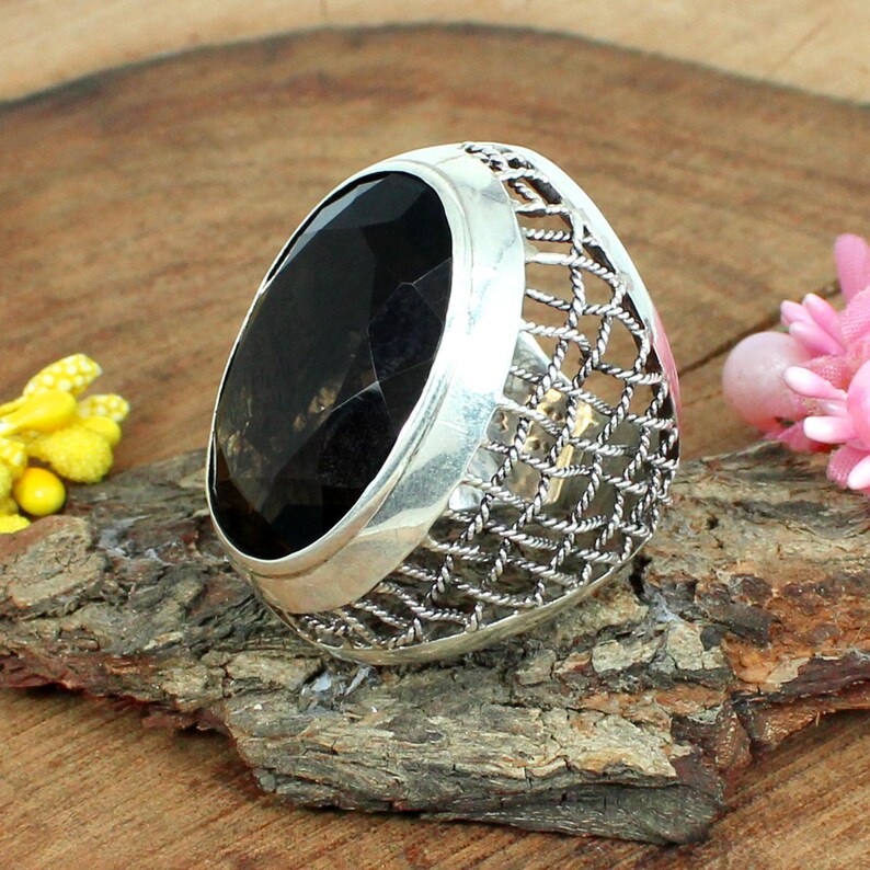 Smoky Quartz 92.5 Sterling Silver Ring