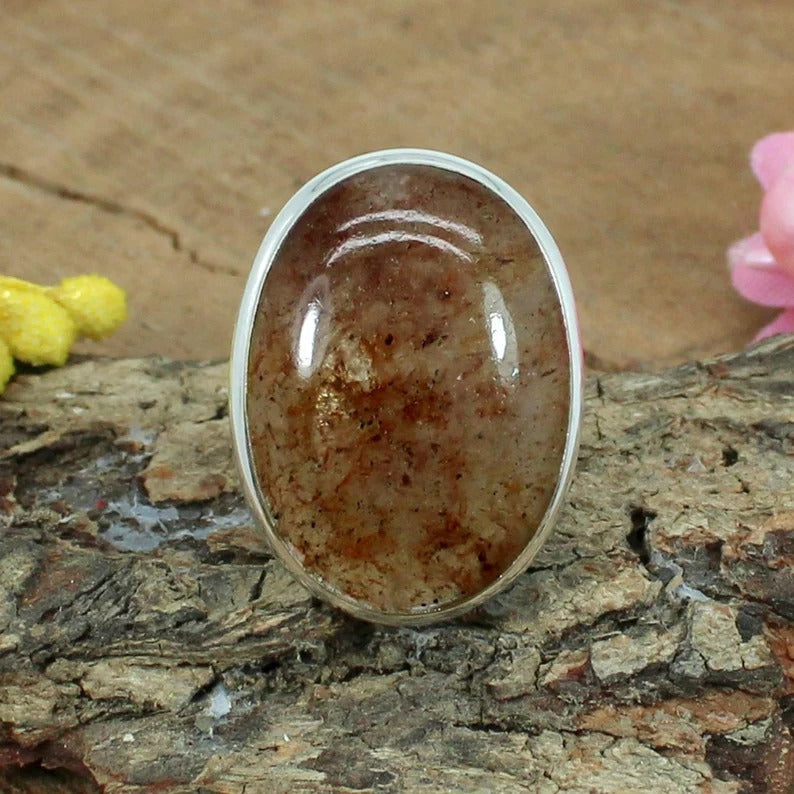 Strawberry Quartz Gemstone Sterling Silver Ring