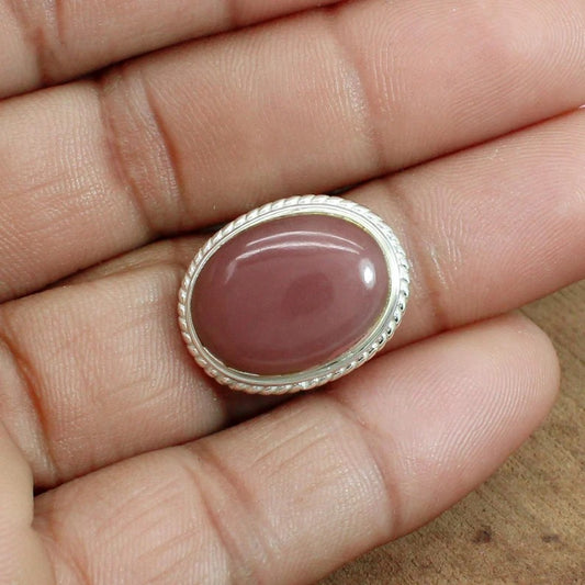 Natural Guava Quartz Gemstone Sterling Silver Ring