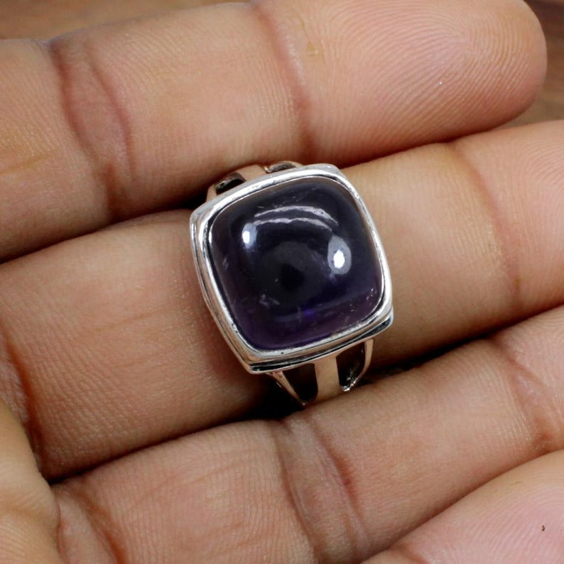 Cushion Amethyst 92.5 Sterling Silver Ring