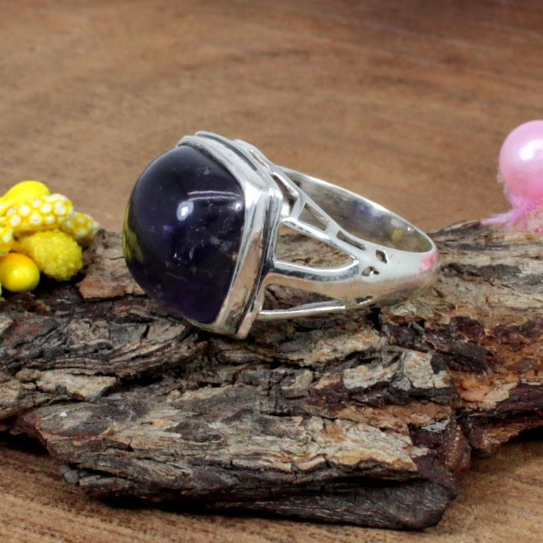 Cushion Amethyst 92.5 Sterling Silver Ring