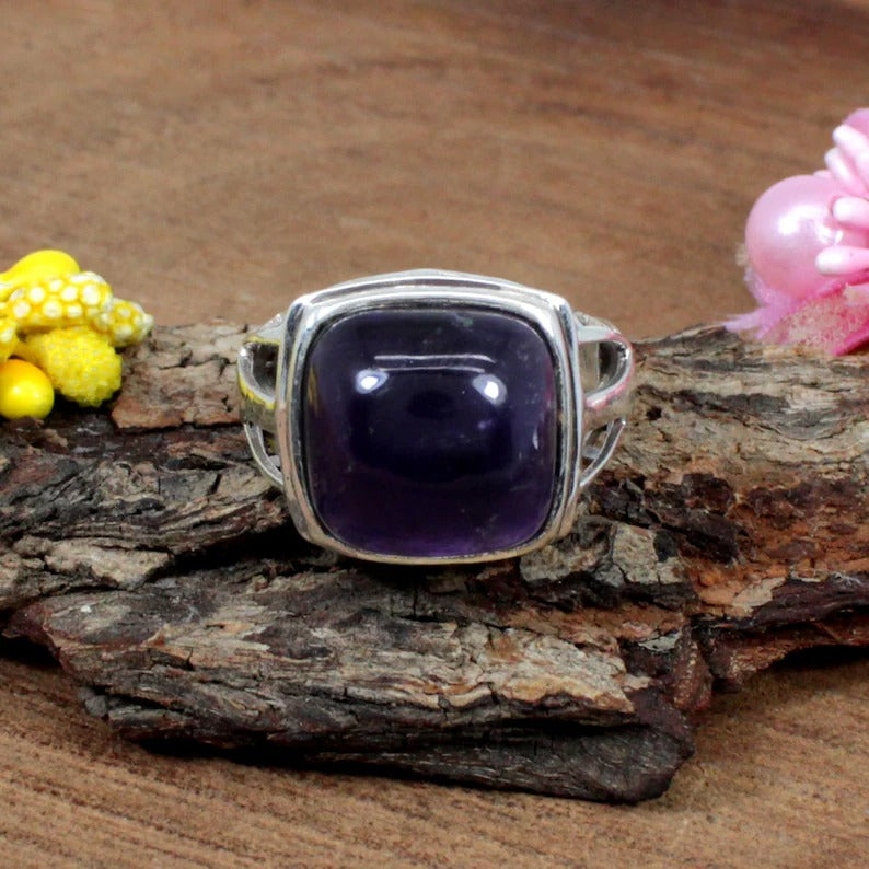 Cushion Amethyst 92.5 Sterling Silver Ring