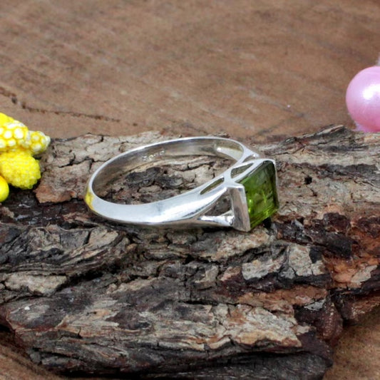 92.5 Sterling Silver Lemon Quartz Gemstone Ring