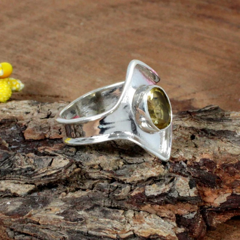 Citrine Gemstone Sterling Silver Ring