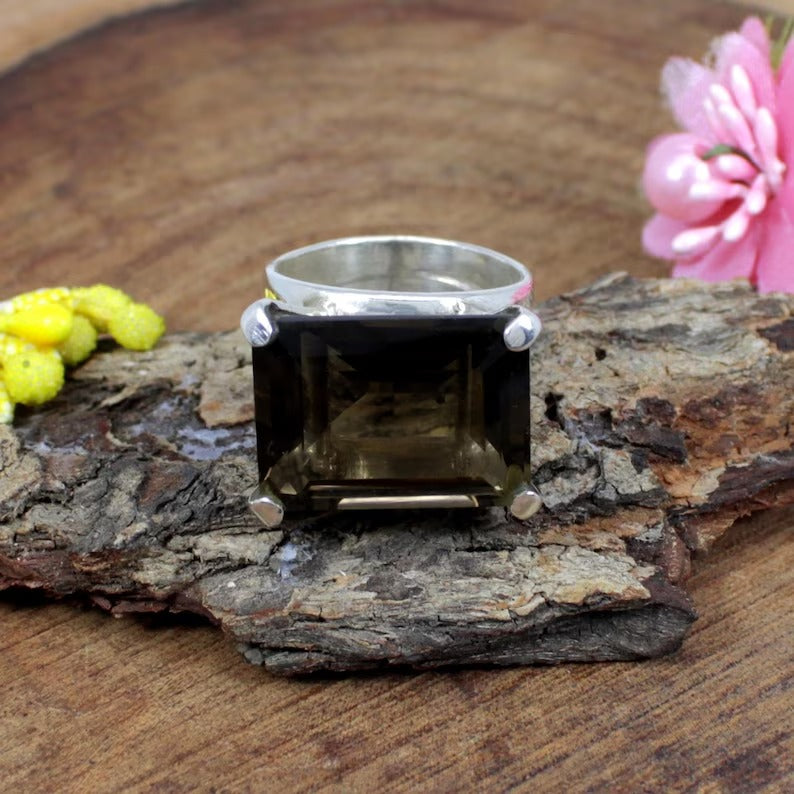 Smoky Quartz Sterling Silver Ring