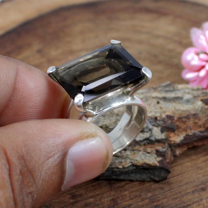 Smoky Quartz Sterling Silver Ring