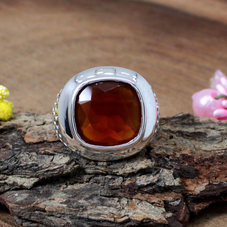 Carnelian Gemstone Solid Silver Ring