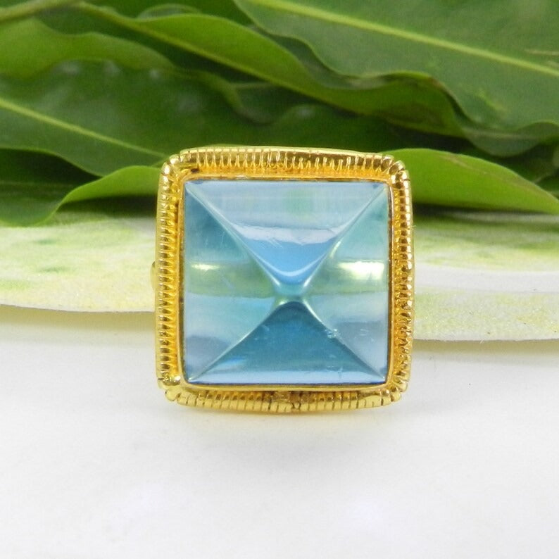 London Blue Topaz Hydro Gemstone 92.5 Silver Ring