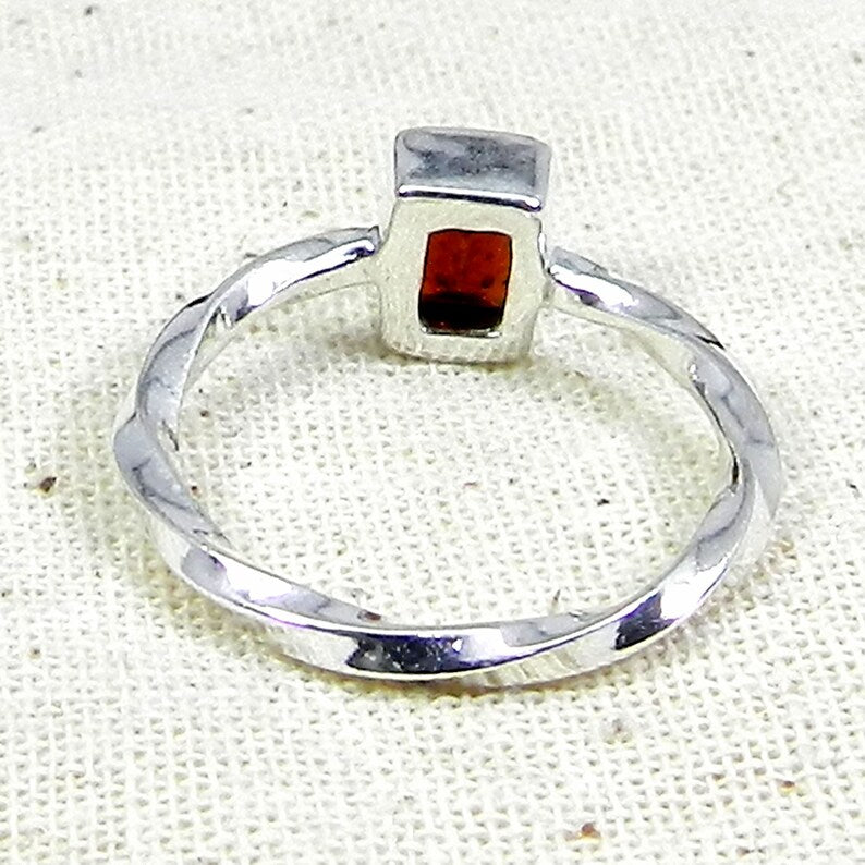 Garnet Gemstone 92.5 Sterling Silver Ring