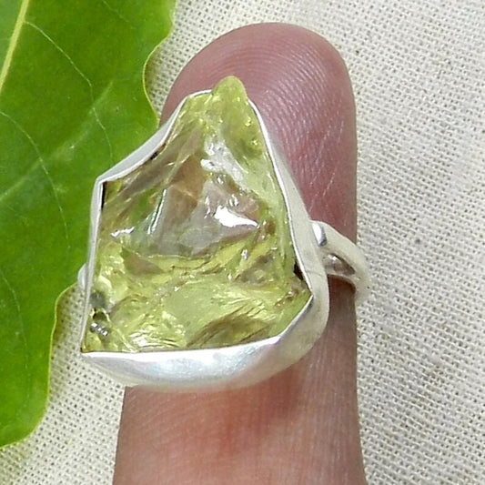 Lemon Quartz Riugh Gemstone 92.5 Sterling Silver Ring