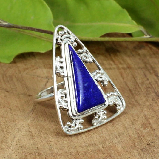 Lapis Lazuli Gemstone Sterling Silver Ring