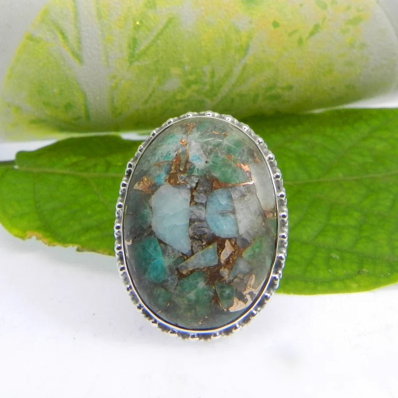 Gaspeite Turquoise Sterling Silver Ring