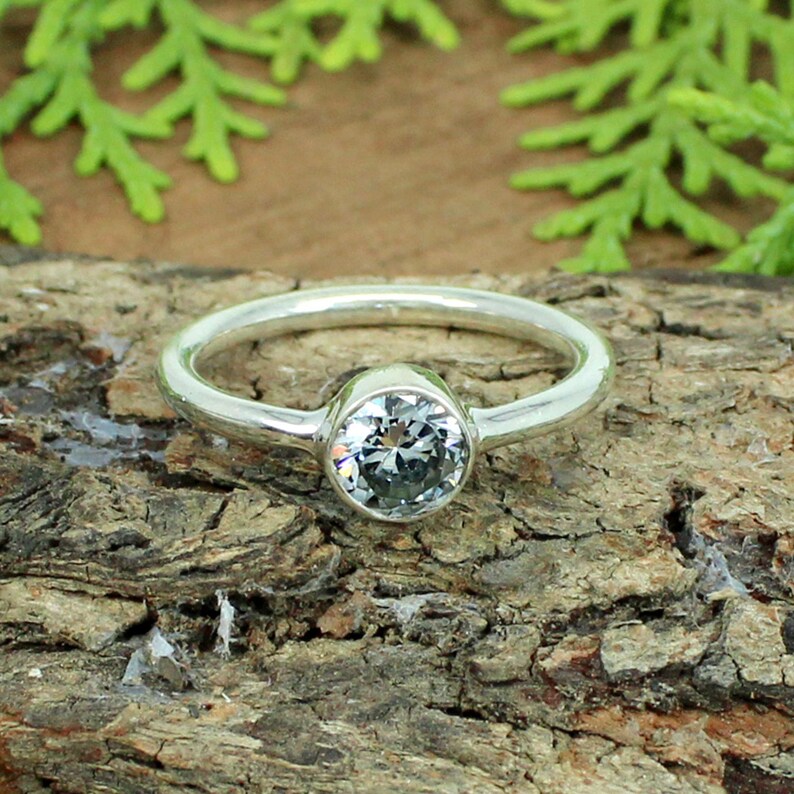 Cz Gemstone Sterling Silver Ring