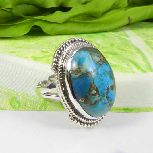 Turquoise Gemstone 92.5 Sterling Silver Ring