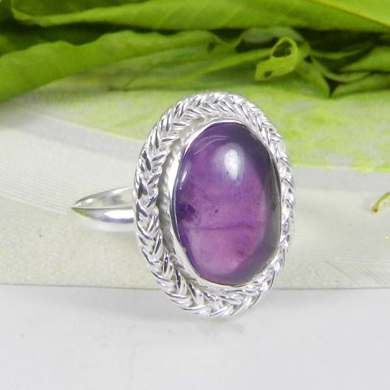 Amethyst Gemstone 92.5 Sterling Silver Ring