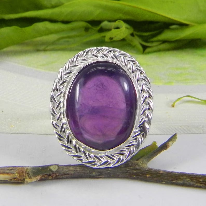 Amethyst Gemstone 92.5 Sterling Silver Ring