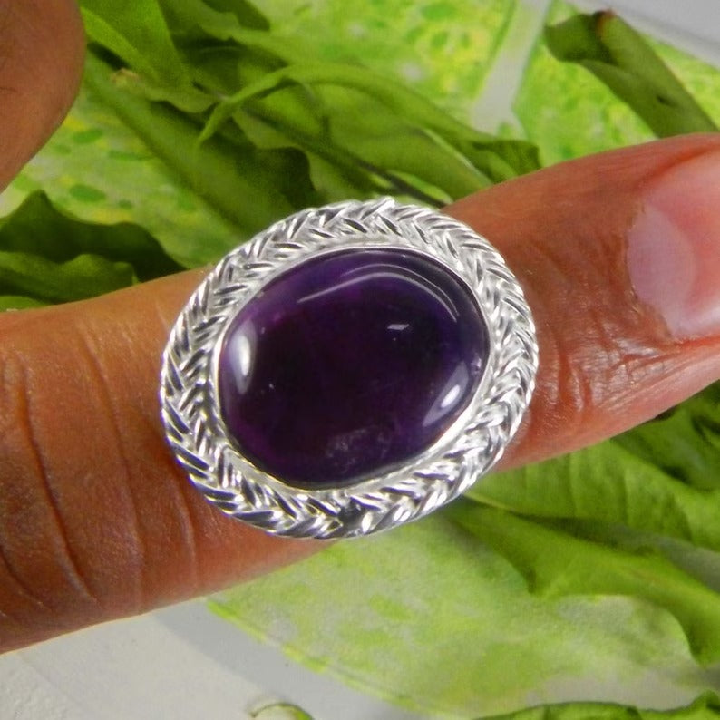 Amethyst Gemstone 92.5 Sterling Silver Ring