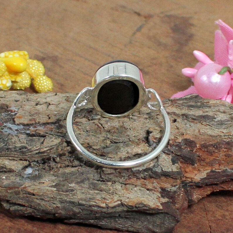 Black Star Gemstone 92.5 Sterling Silver Ring