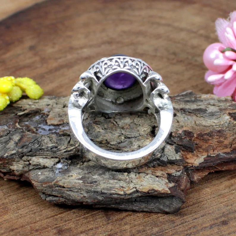 Amethyst Gemstone Sterling Silver Ring