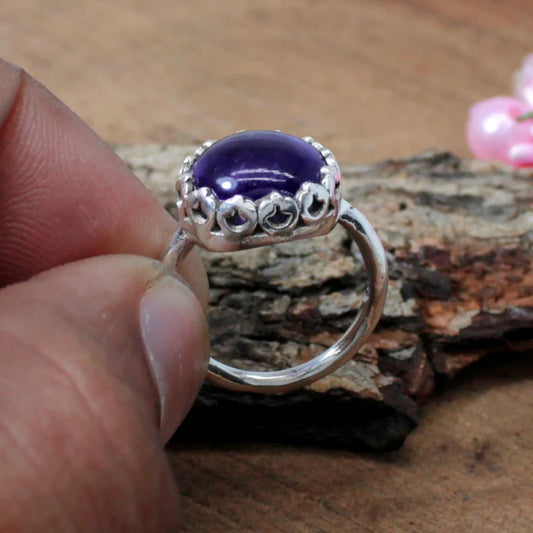 Amethyst Gemstone 92.5 Sterling Silver Ring