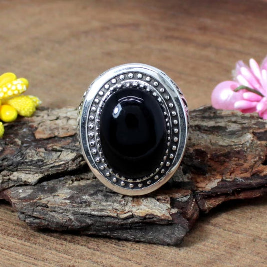 Black Onyx Sterling Silver Ring