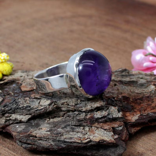 Amethyst Gemstone 92.5 Sterling Silver Ring