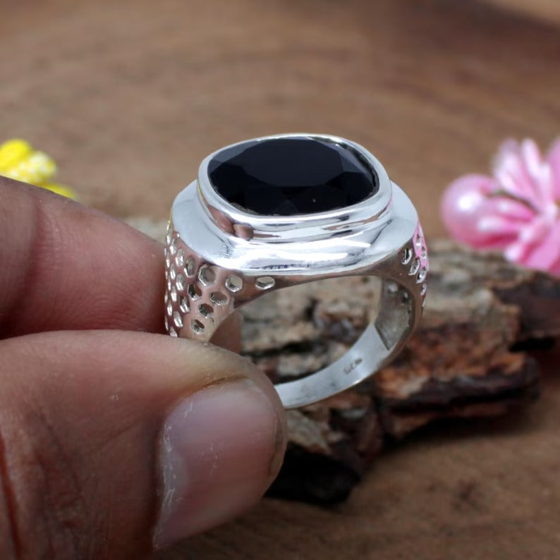 Black Onyx Sterling Silver Ring