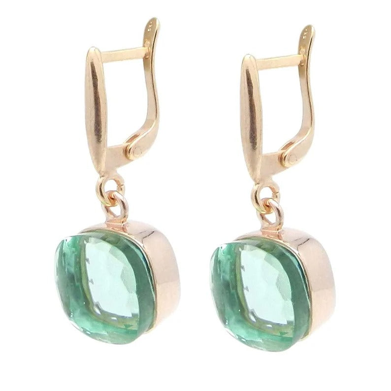 Lab Created Aquamarine Hydro Sterling Silver Earring