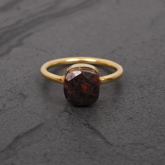 Spider Web Jasper Gemstone 92.5 Sterling Silver Ring