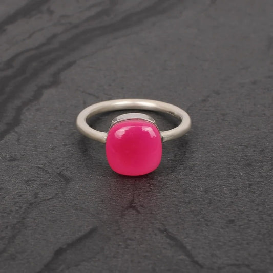 Fuchsia Chalcedony 92.5 Silver Ring