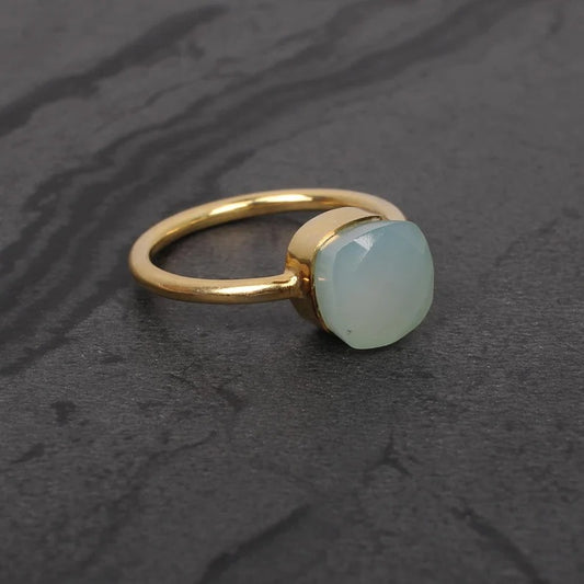 Seafoam Chalcedony Gemstone 92.5 Silver Ring