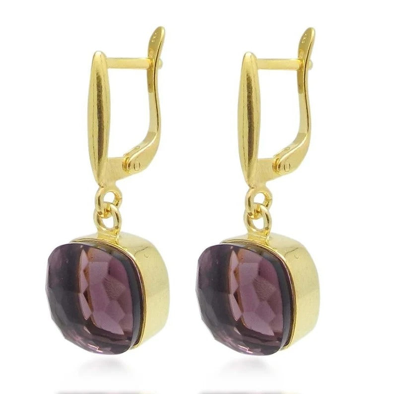 Pink Amethyst Hydro 92.5 Silver Earrings