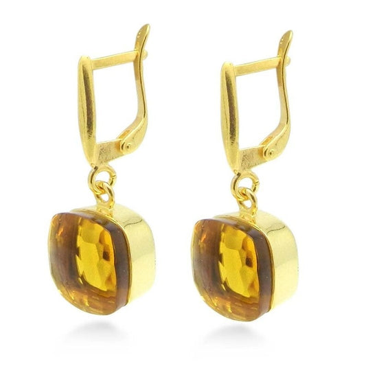 Lab-Created Light Citrine Hydro Sterling Silver Earrings