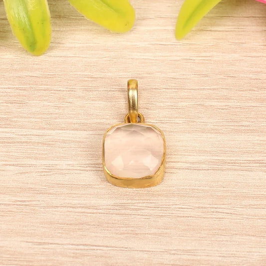 Rose Quartz Gemstone 92.5 Silver Pendant