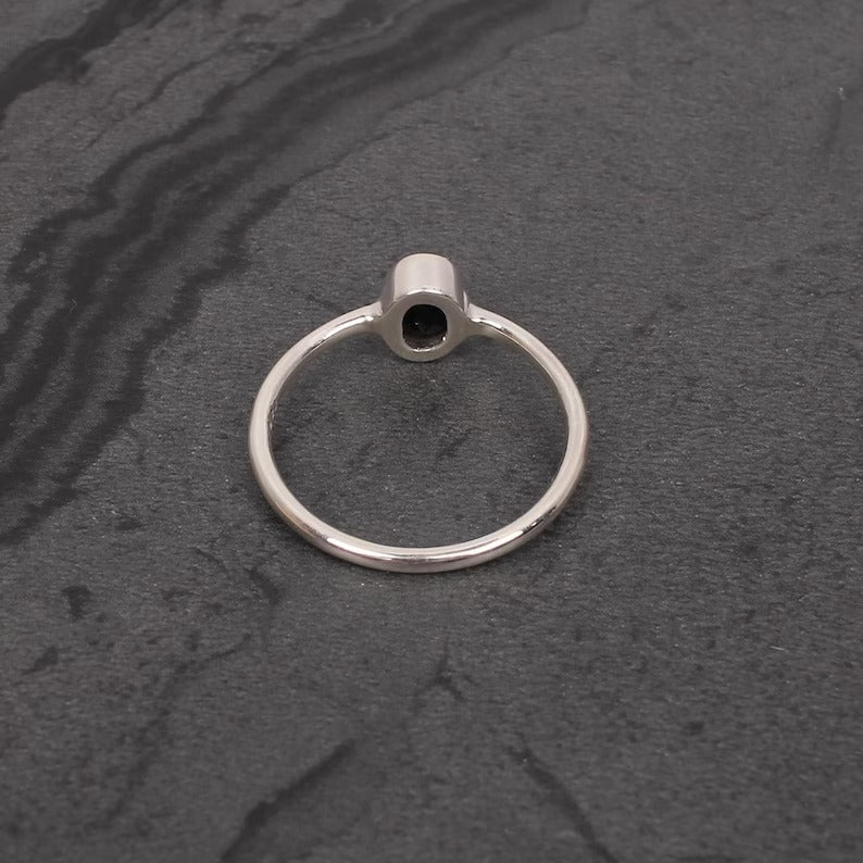 Natural Black Onyx 92.5 Sterling Silver Ring