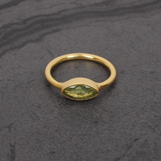 Natural Peridot 92.5 Sterling Silver Ring